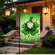 thumbnail image 4 of Decoraciones para el Día de San Patricio, Accesorios para el Día de San Patricio, Regalos para el Día de San Patricio. Bandera de jardín de doble cara con diseño de "Feliz Día de San Patricio", bander, 4 of 6