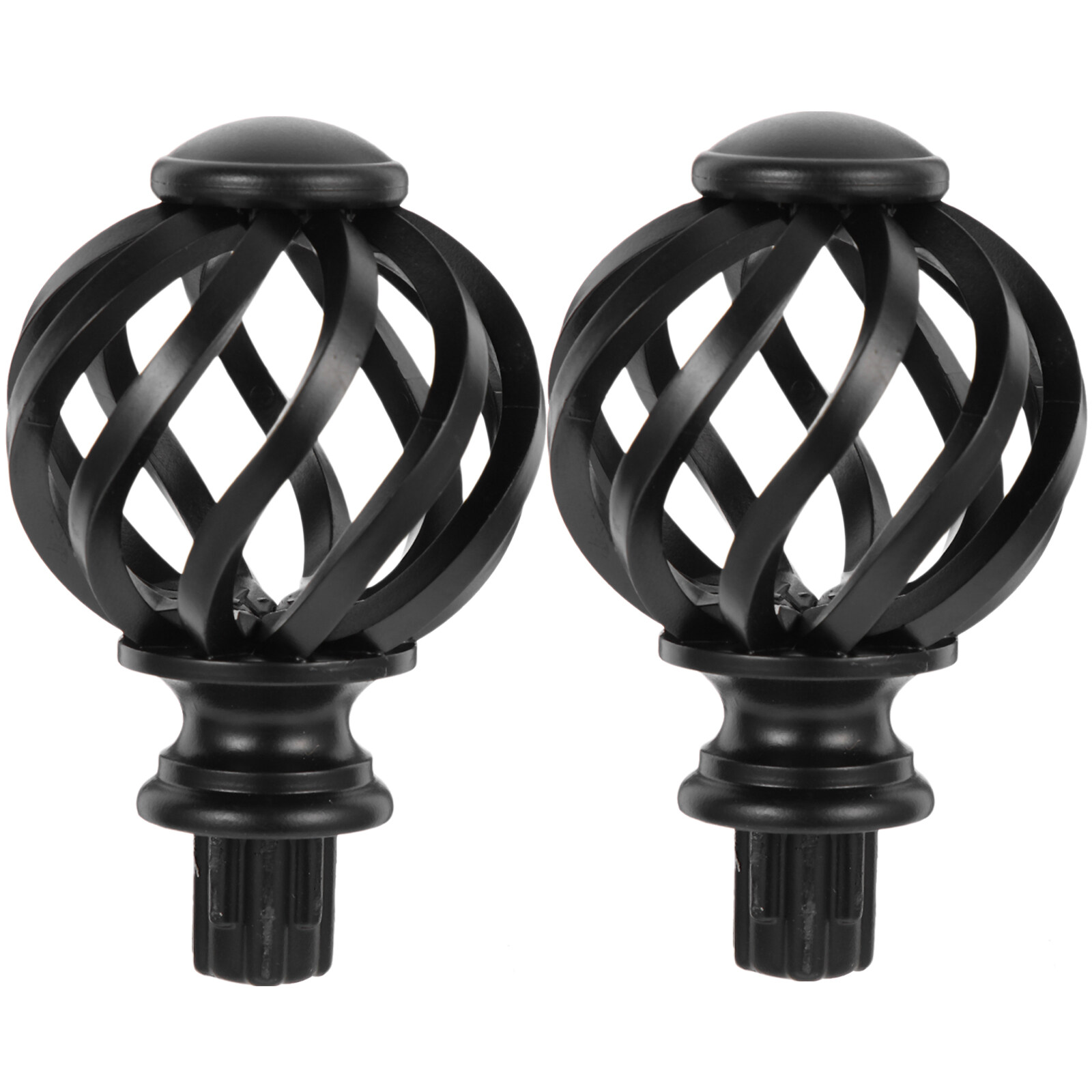 2pcs Curtain Rod Finials Curtain Finials Ends Cap Curtain Pole Finials