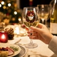 thumbnail image 5 of Christmas 2D Wine Glass Collection Gift Box Set, 6 Assorted Xmas Pattern Stemmed Goblet, Festive Printed Glassware for Wine Cocktails Holiday Party Table Decor C, 5 of 8