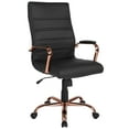 thumbnail image 2 of Merrick Lane Contemporary High-Back Black Faux Leather Home Office Chair with Padded Rose Gold Arms, 2 of 16