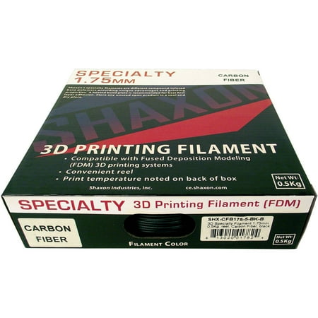 Shaxon 3D Specialty Filament 1.75mm 0.5kg Reel, Carbon Fiber Black