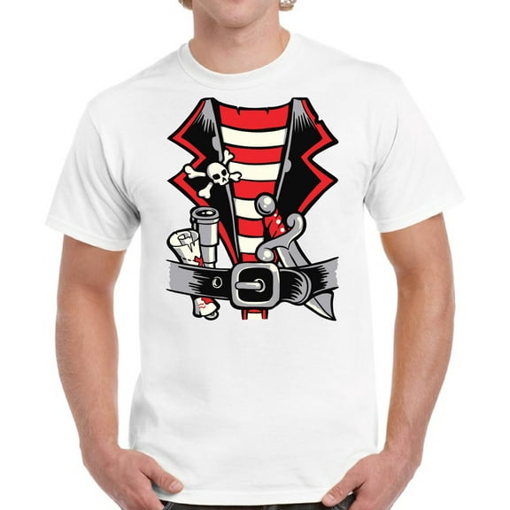 Pirate Costume Top Halloween Gift Shirt for Men - S M L XL 2XL 3XL 4XL 5XL Happy Halloween Graphic Tee - Funny Scary Holiday Tee T-Shirt Mens
