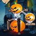 thumbnail image 2 of COMIN Cabeza de Calabaza Esqueleto de Calavera Inflable de Halloween de 5 pies con LED incorporados Decoración de Patio para Fiestas navideñas en Interiores, Exteriores, Patio, jardín, césped, 2 of 5