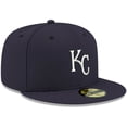 thumbnail image 3 of Men's New Era Navy Kansas City Royals White Logo 59FIFTY Fitted Hat, 3 of 6