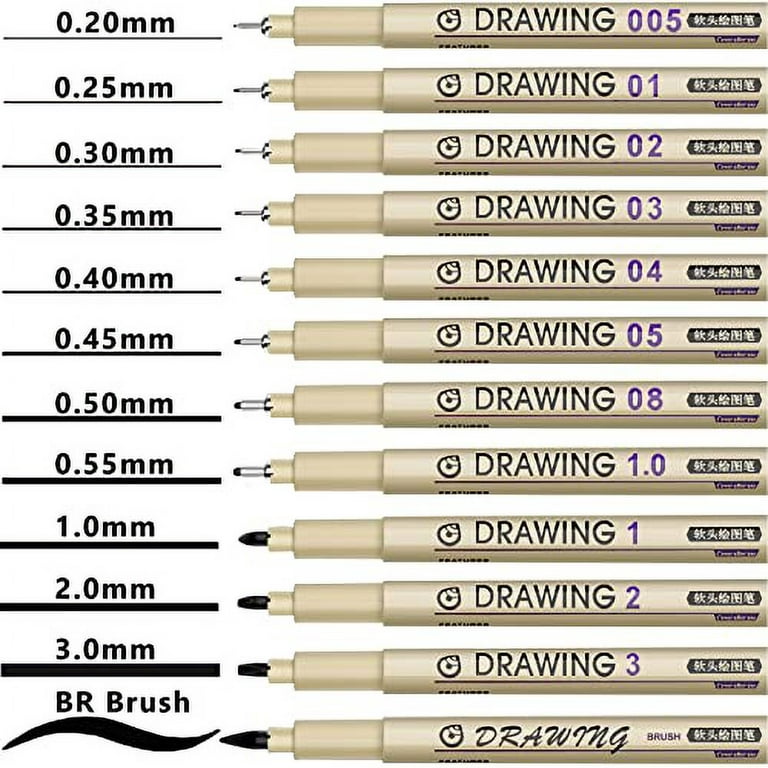 Touch Fish Set of 6 Micro Pens,Art Pens,Fineliner Ink Pens,Technical Drawing  pen,Pigment Pen,Fine Point,Black,Waterproof,for Art Watercolor,Sketching,Anime,Manga  - Yahoo Shopping
