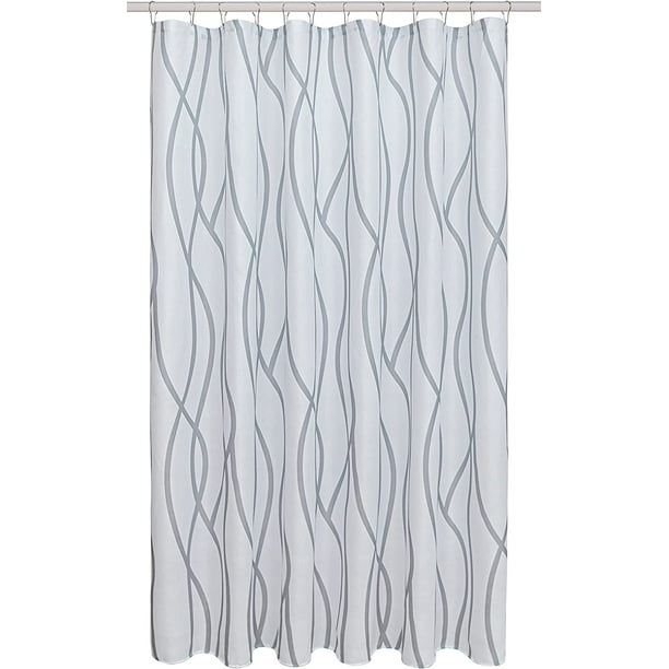 Extra Long Textured Fabric Shower Curtain 72 Inch Width by 84 Inch