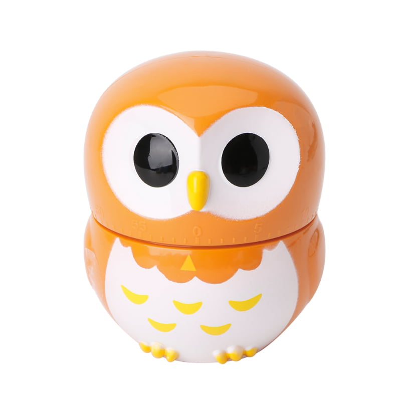 Cute Owl Kitchen Timer 60 Minute Home Cooking Mechanical Owlet Timer Bell Decor 