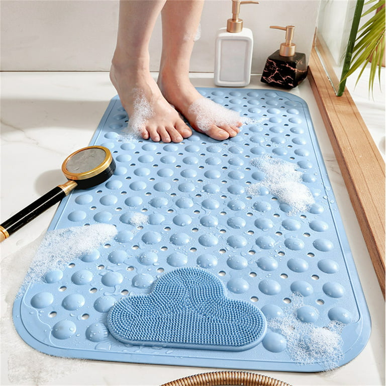 Cheers US Shower and Bath Mat,Machine Washable Bathtub Mats, Extra Large Tub  Rug, Drain Holes and Suction Cups to Keep Floor Clean, Soft on Feet,  Bathroom Accessories 