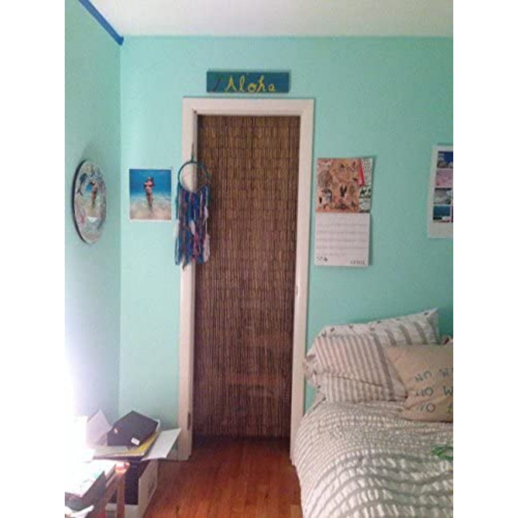 Beaded Doorway Curtains Bead Strands For Living Room Bedroom Door Kitchen Handmade Japanese 125 Strings Vintage Divider Hanging Home Natural