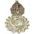 thumbnail image 2 of German silver lotus lakshmi diya set of 10 pieces fopr housewarming, diwali, gift item, 2 of 4
