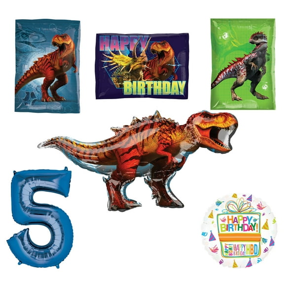 Jurassic World Dinosaur 5th Birthday Party Supplies and Balloon Decorations