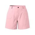 thumbnail image 4 of Achuyrbd Womens Plus Size Casual Shorts, Front Button Loose Fit Lightweight Summer Shorts with Pockets, 4 of 7
