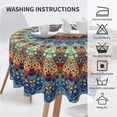 thumbnail image 5 of Mandala Round Tablecloth 60 Inch Waterproof Rustic Colorful Boho Tablecloths Fabric Farmhouse Table Cloth Decorative for Picnic Party Holiday Home Indoor Outdoor, 5 of 5