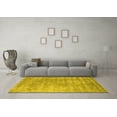 thumbnail image 3 of Ahgly Company Indoor Square Abstract Yellow Contemporary Area Rugs, 5' Square, 3 of 4