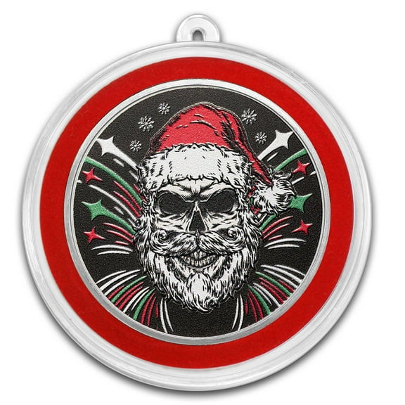 1 oz Silver Colorized Round - Naughty Santa