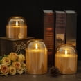 thumbnail image 2 of Velas sin llama Volnyus Gold Glass con control remoto LED de cera, 2 of 6