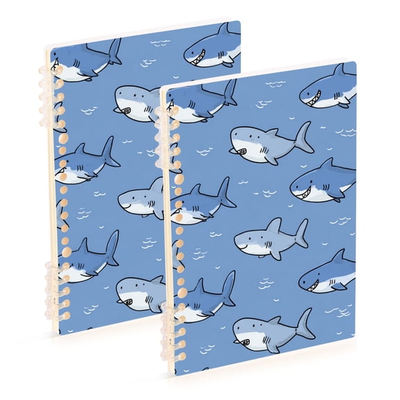 Happy Sharks Notebook Detachable Coil Notebook Diary Plan Book A5 Size 60 Pages 1 Pack