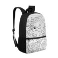 thumbnail image 2 of Uourmeti Lightweight 17 Inch School Bag for Travel Outdoor, Large Capacity Smooth Zipper Easy To Carry Backpack, Frog Rose Line Design, 2 of 6