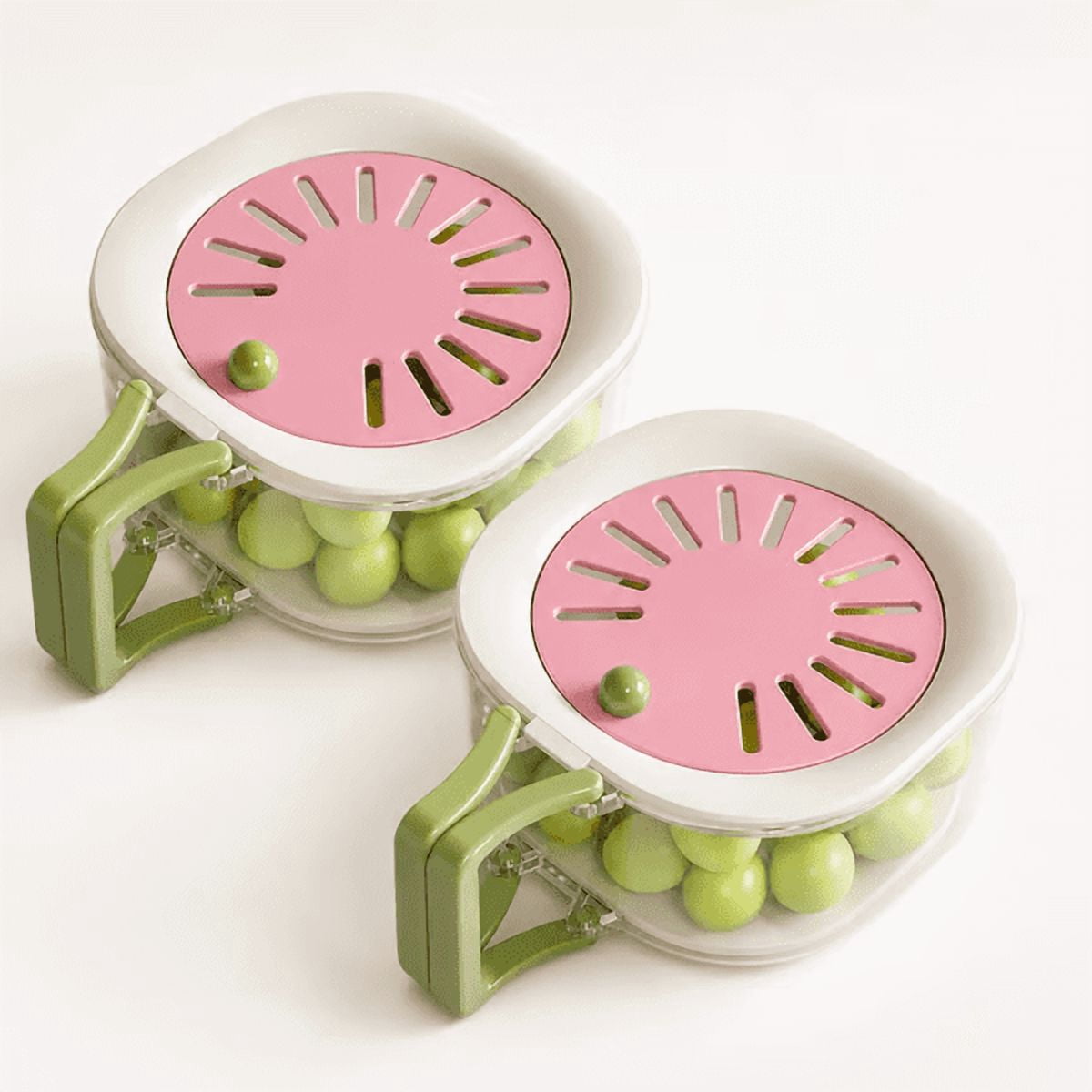 2-in-1 Fresh Keeper Colander Storage Container – Airtight Produce Keeper with Strainer Lid, Fruit and Vegetable Washer & Fridge Organizer, BPA Free 2pack