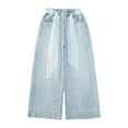 thumbnail image 2 of Teen Girls Baggy Jeans Elastic High Waist Wide Leg Pants Trousers Teen Jeans for Little Girls 13-14 Years, 2 of 8