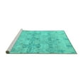 thumbnail image 2 of Ahgly Company Machine Washable Indoor Rectangle Solid Turquoise Blue Modern Area Rugs, 7' x 10', 2 of 4