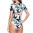 thumbnail image 4 of Naloa Butterfly Women's Short-Sleeved Onesie, One-Piece Swimsuit for Parties, dates, clubs - Medium, 4 of 9