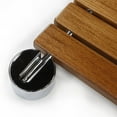 Clevr 20" Teak Wood Modern Folding Shower Seat Bench, Clear Coated for