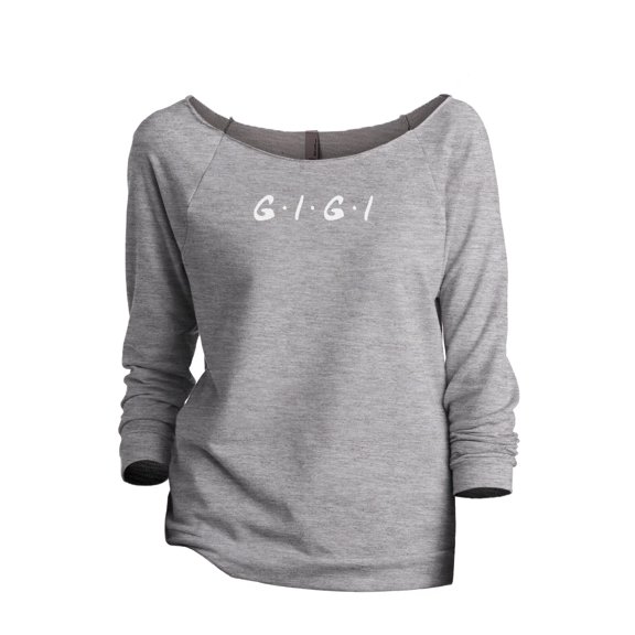 Gigi Friends Women's Fashion Slouchy 3/4 Sleeves Raglan Lightweight Sweatshirt Sport Grey Medium
