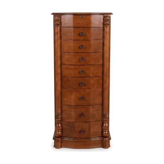 Hives and Honey Florence Standing Brown Wood Jewelry Armoire - Walnut