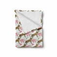 thumbnail image 2 of Jaguar Soft Flannel Fleece Throw Blanket, Retro Flowers and Jaguars Blossoming Corsage Botanical Illustration, Cozy Plush for Indoor and Outdoor Use, 60" x 80", Pale Brown Pale Pink, by Ambesonne, 2 of 6