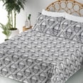 thumbnail image 3 of Ambesonne Skull Fitted & Flat Sheet with Shams 4 Pcs Set, Gothic Skeleton Heads Flowers, Calking, White Charcoal Grey, 3 of 5