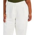 thumbnail image 4 of CALVIN KLEIN Womens White Pocketed Zippered Hook And Bar Closure Pleated Wear To Work Straight leg Pants Plus 16W, 4 of 5