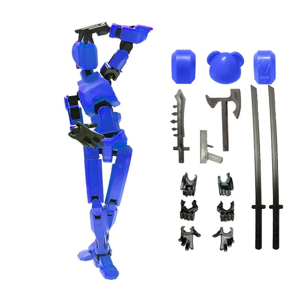 Articulated Robot Action Figure - 13 Movable Joints with Customizable Accessories for Valentine's Gifts, Action Figure Action Figure Printed Movable 13 Articulated Robot