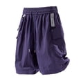 thumbnail image 2 of Kalauyu Men's Cargo Shorts Casual Elastic Waist Drawstring Summer Beach Vacation Shorts with Pockets, 2 of 5