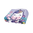 thumbnail image 3 of Cobija Manta Frazada Juana Gallo Diseño de Unicornio Kawaii, 3 of 5