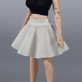 thumbnail image 5 of Figura de acción a escala 1/12, ropa, disfraz de muñeca, falda de mujer, mini miniatura de moda Beige, 5 of 5