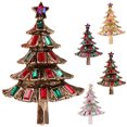 thumbnail image 2 of Christmas Brooch Fashion Rhinestone Xmas Tree Retro Brooch Pin Holiday Brooch, 2 of 6