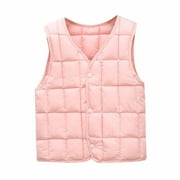 IROINNID Boys Girls Autumn And Winter Puffer Vest Button Down Keep Warm Vest Inside And Outside Wear