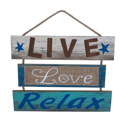 Live Love Relax Wall Plaque Beach Nautical Decor