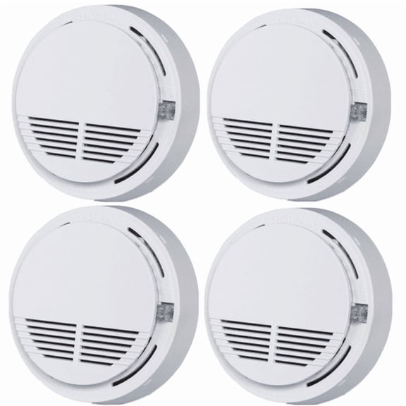 4 Pack Smoke Alarm Detector Home Fire Safety Sensor Alert Battery Included