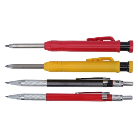 

Refill Carpenter Pencil Set Portable Lightweight Simple Operation Deep Hole Woodworking Pencil Kit ABS Metal Graphite Wax Sturdy For Building