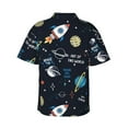 thumbnail image 4 of Xecao Space print Hawaiian shirt - a stylish short-sleeve button-down for men, perfect for casual beach and tropical outings., 4 of 9