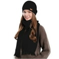 thumbnail image 5 of gbyLJF Women's Winter Scarf and Hat Set Fashion Casual Knitted Hat Warm Soft Solid Color Hat Scarf, 5 of 6