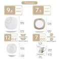 thumbnail image 3 of VEWEET 30-Piece Porcelain Dinnerware Set, Brown Lines Ivory White Dinner Set, Service for 6, 3 of 8