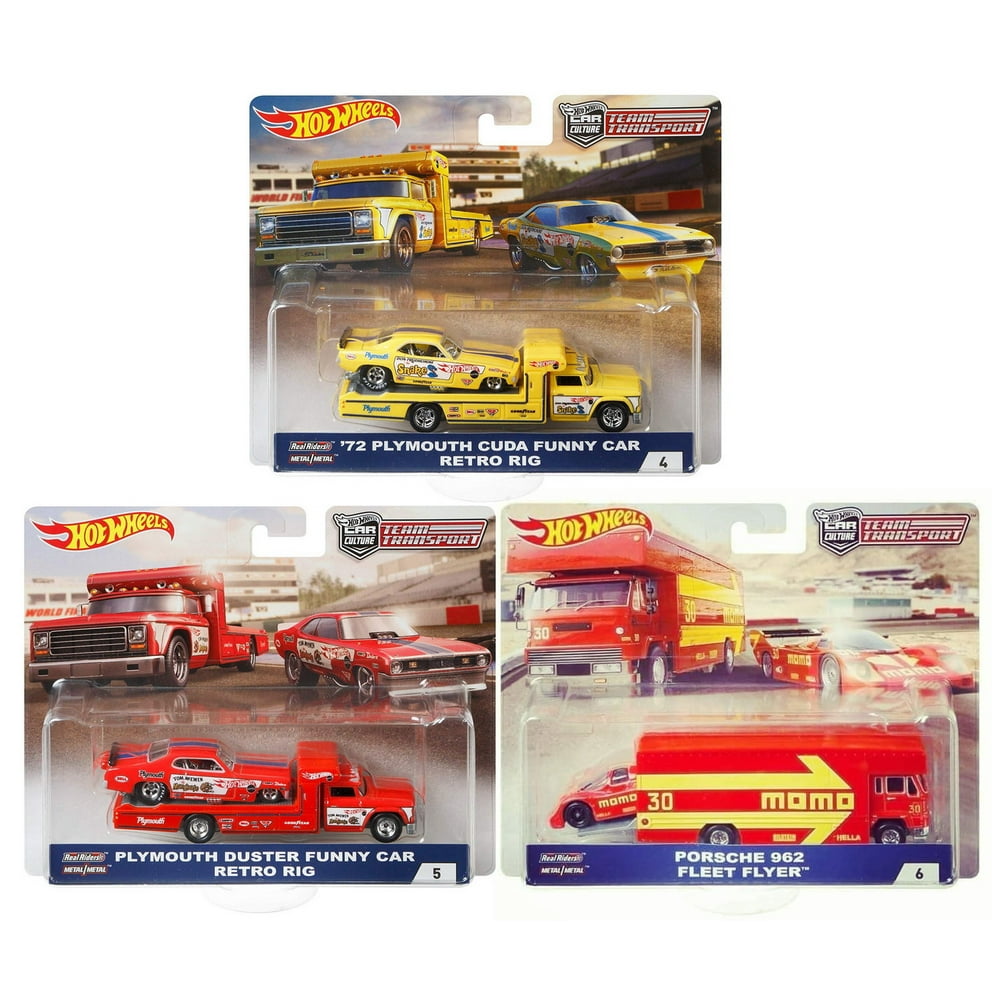 2018 Hot Wheels 50th Anniversary Car Culture Team Transport Set of 3 Car, Snake, Mongoose