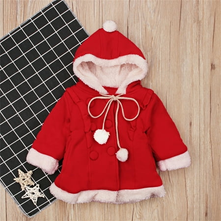 

Hunpta Kids Toddler Baby Girls Patchwork Spring Winter Long Sleeve Button Fleece Hooded Tops Coat Jacket Clothes