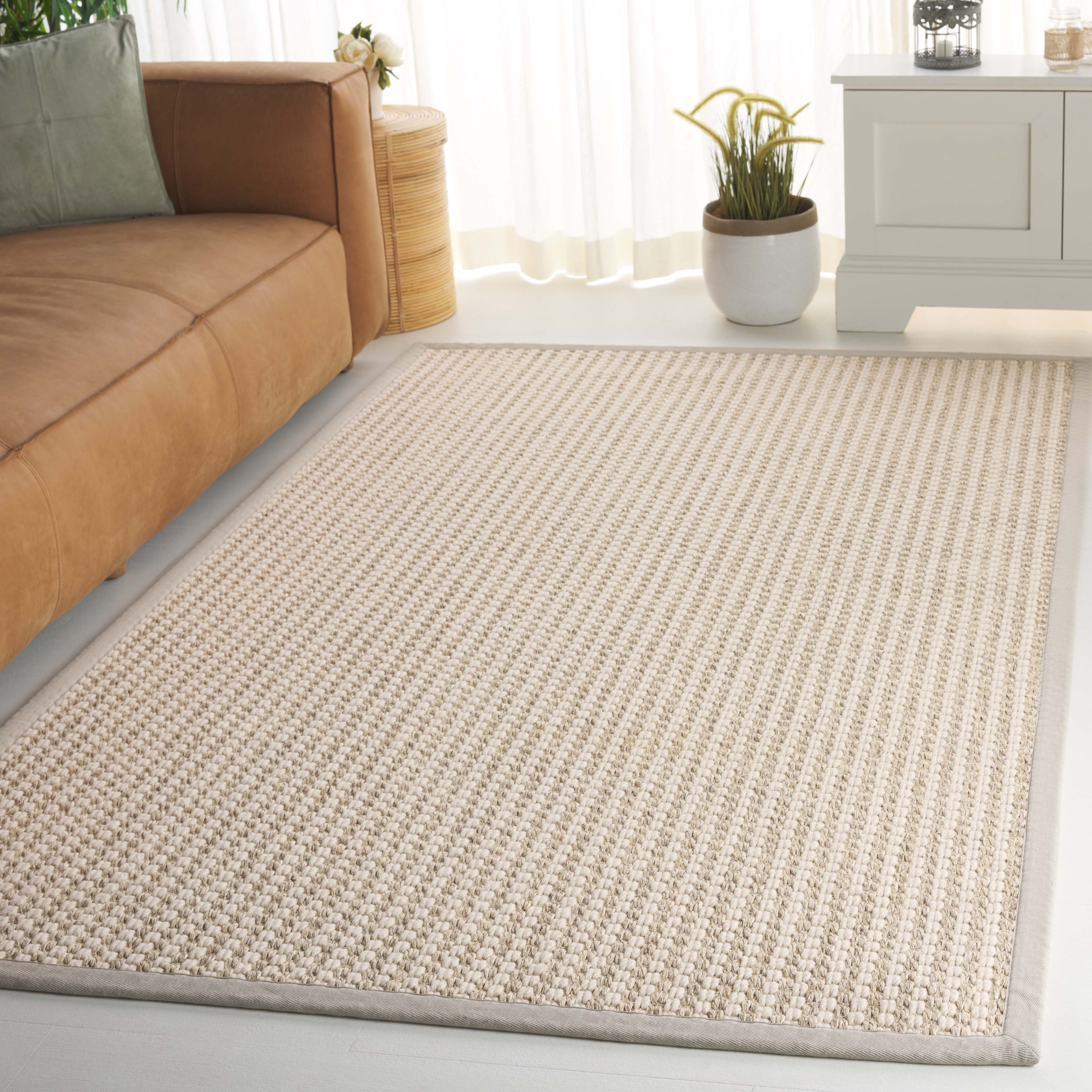 SAFAVIEH Palm Beach Trafford Solid Area Rug, Ivory, 3' x 5'