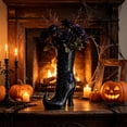 thumbnail image 2 of Clearance! Gothic Witch Boot Vase, 10" Halloween Spooky Flower Vase Plant Pots, 3D Printed Halloween Centerpiece Decorative, for Indoor Outdoor Home Office Decor, 2 of 6