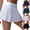 #408 White, variant on Felirenzacia Tennis Skirts for Women with Shorts and Pockets Scalloped Athletic Golf Skorts Ribbed Elastic Waist White,L