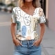 thumbnail image 5 of Top de Verano Mujeres Cuello en V Casual Top de Manga Corta, Ligera Primavera Y Blusa de Verano para las Mujeres, 5 of 5